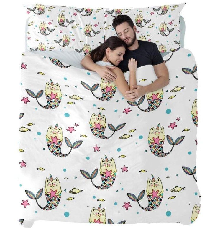 Cute Cat Unicorn Bedding Set