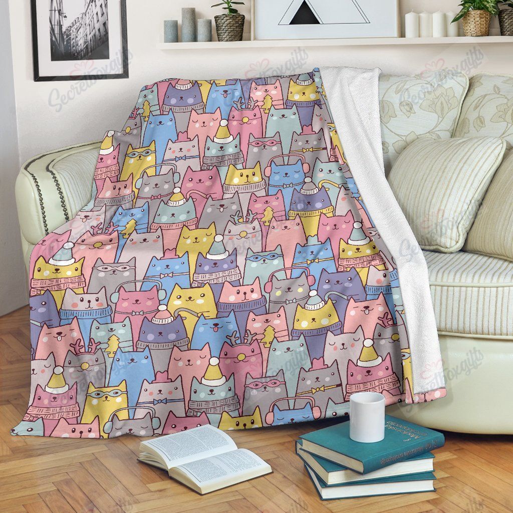 Cute Cats Fleece Blanket
