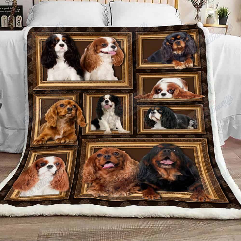 Cute Cavalier King Charles Spaniel Dog Fleece Blanket