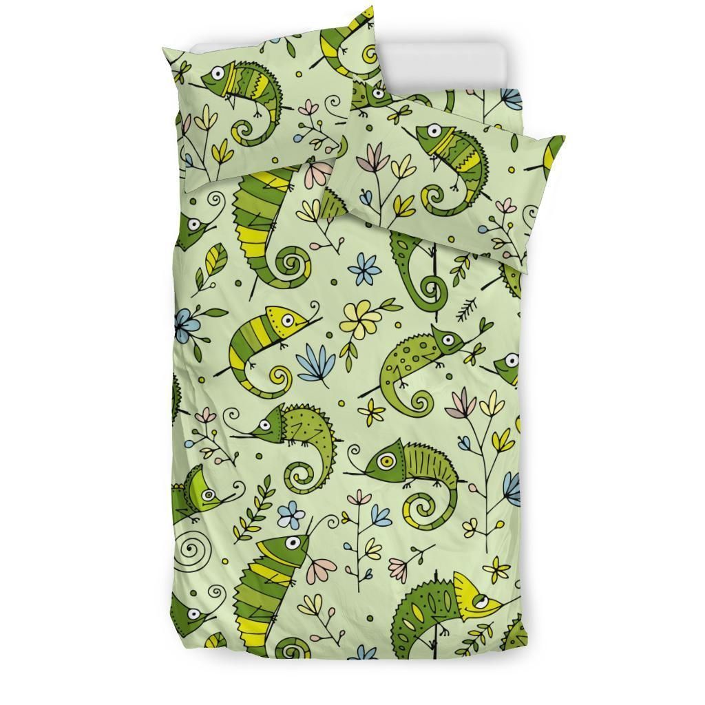 Cute Chameleon Lizard Pattern Bedding Set