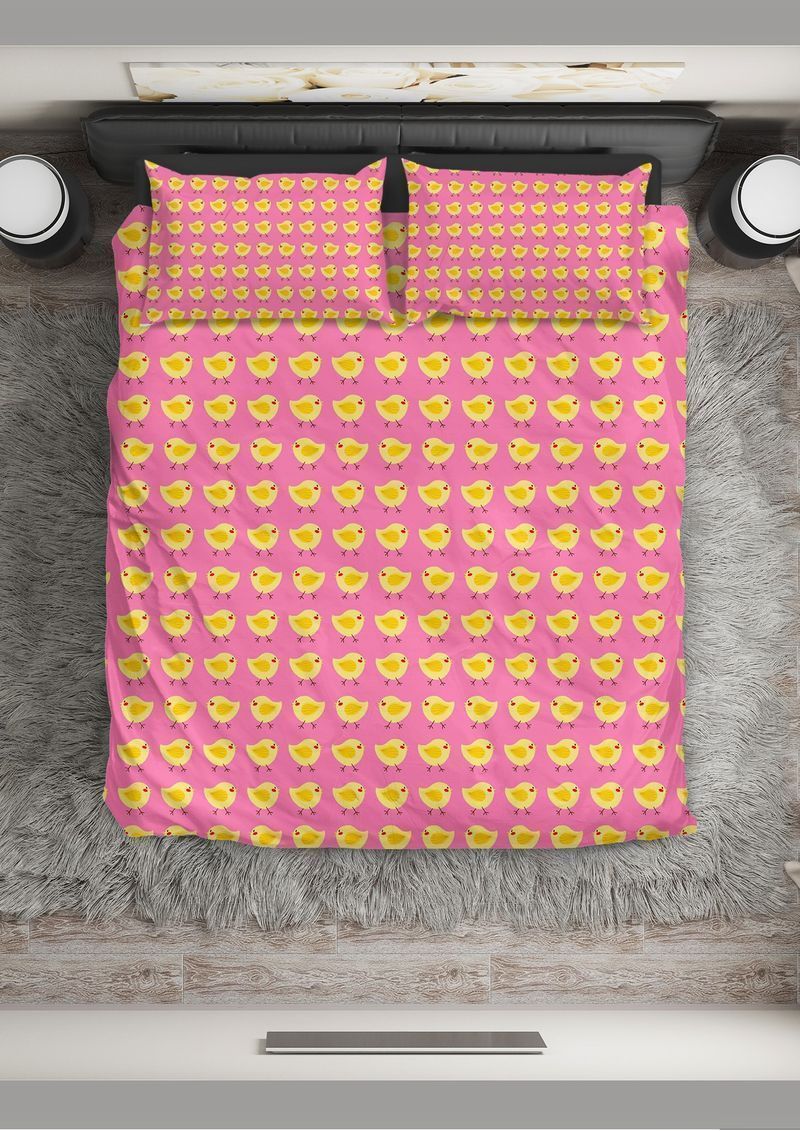 Cute Chick In A Row  Bedding Set