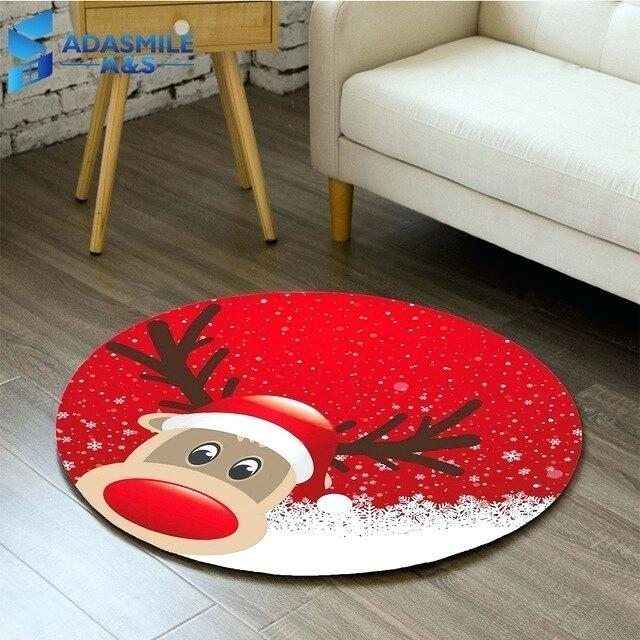 Cute Christmas Deer Round Carpet