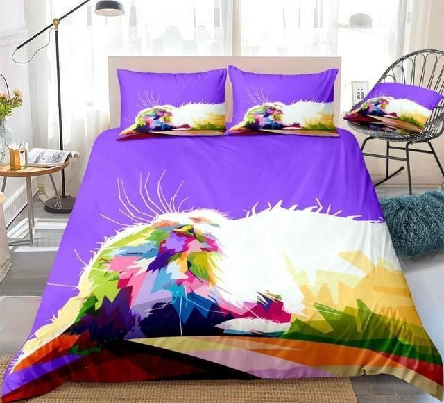 Cute Colorful Cat Pattern Bedding Set