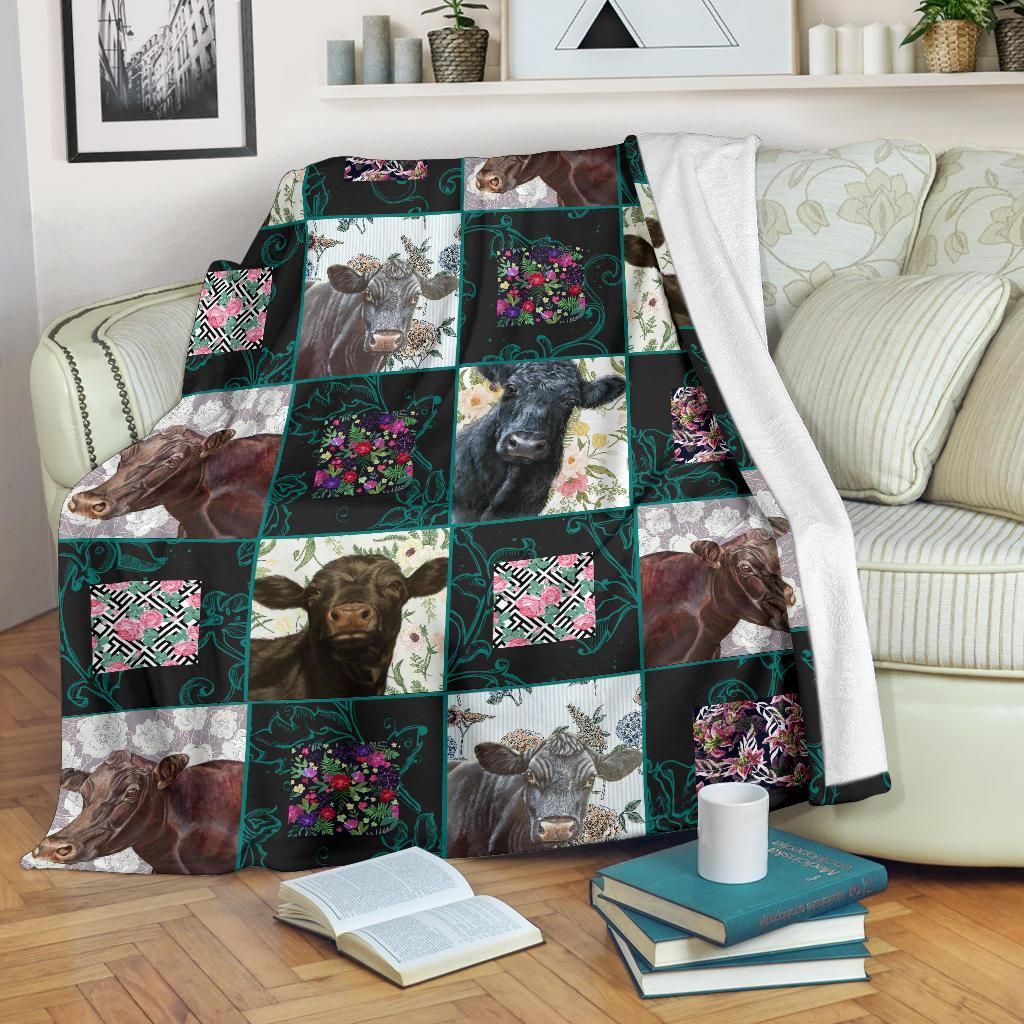 Cute Cow Sherpa Fleece Blanket