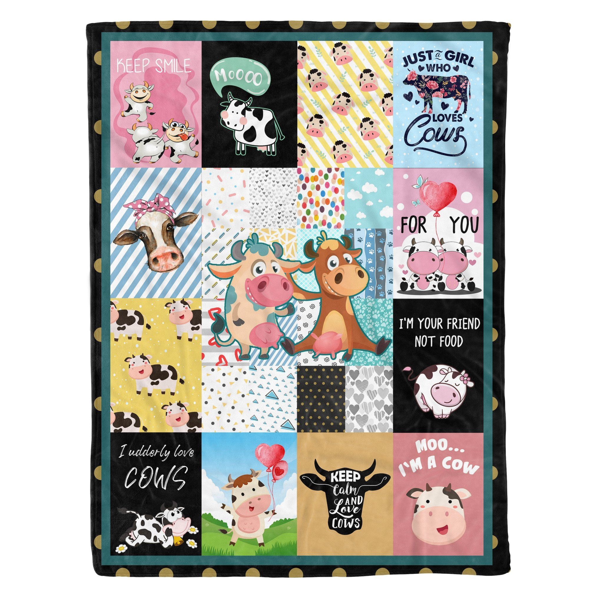 Cute Cow Fleece Blanket