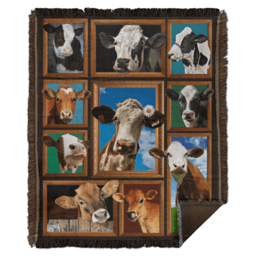 Cute Cows Happy Cow Sherpa Fleece Blanket