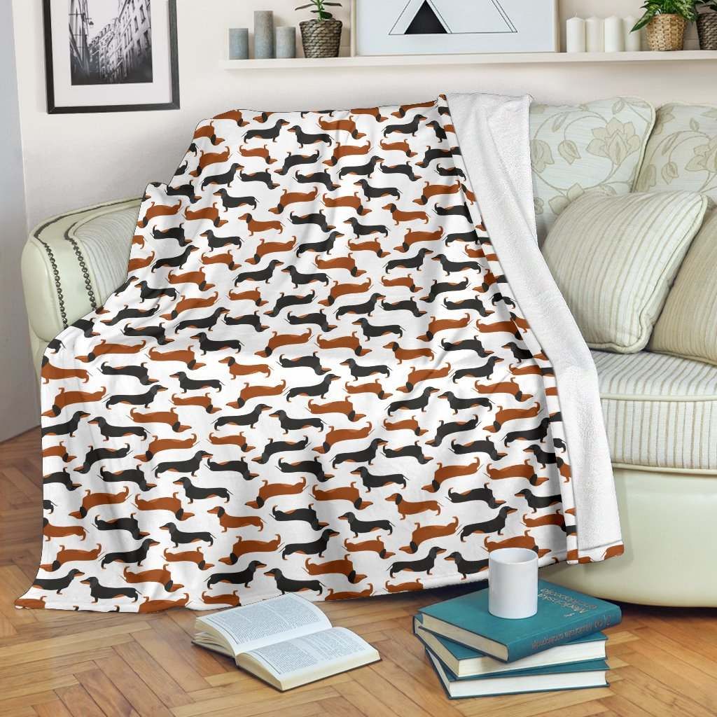 Cute Dachshund Sherpa Fleece Blanket