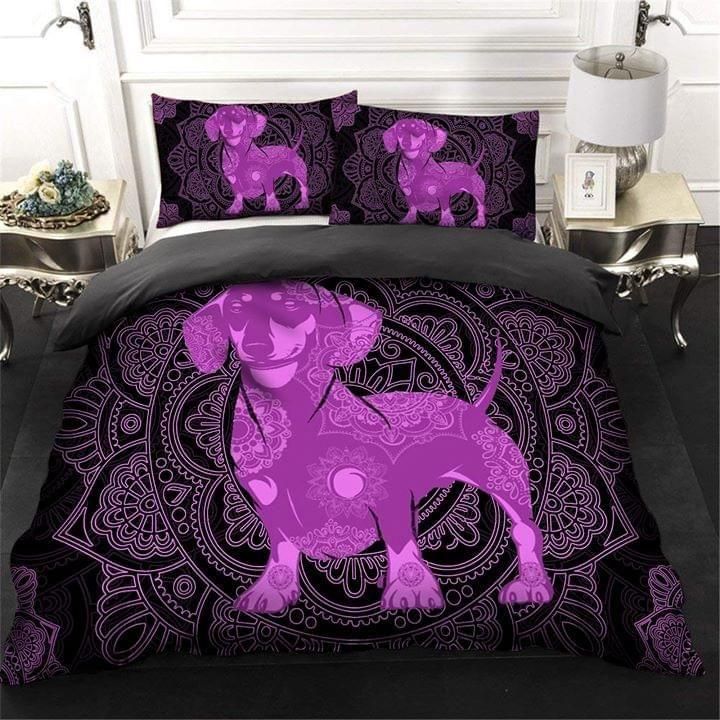 Cute Dachshund Mandala Patterns  Bedding Set