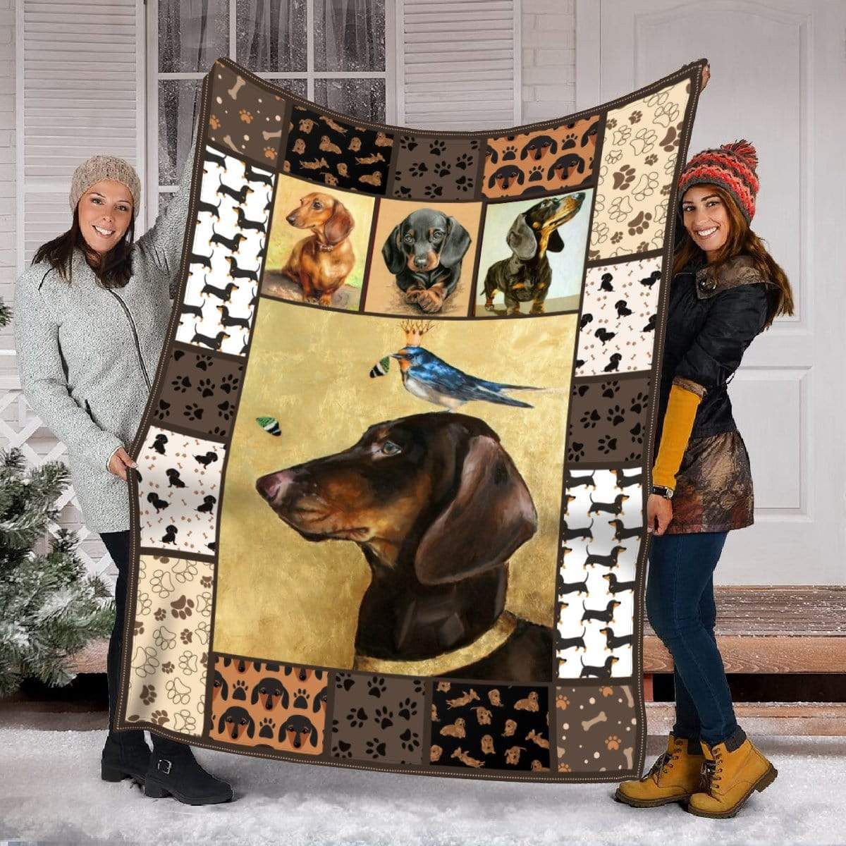 Cute Dachshund Fleece Blanket