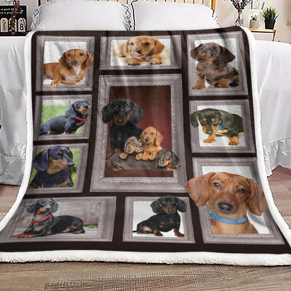 Cute Dachshund Sherpa Fleece Blanket