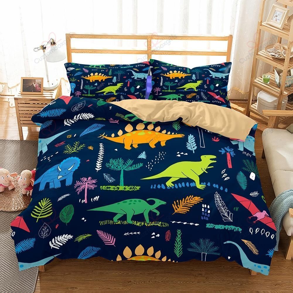 Cute Dinosaur Cartoon Kids Roon Duvet Cover Bedding Set