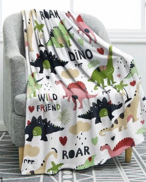 Cute Dinosaur Sherpa Fleece Blanket