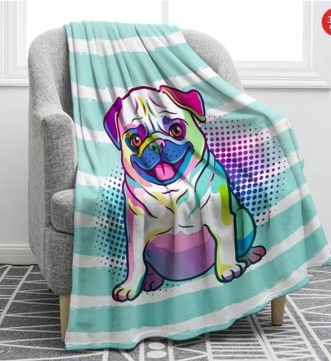 Cute Dog Sherpa Fleece Blanket