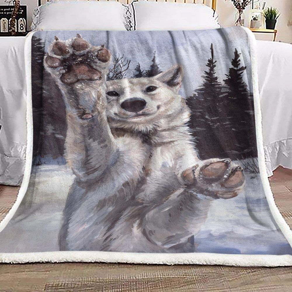 Cute Dog Sherpa Fleece Blanket