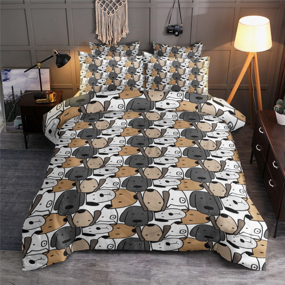 Cute Dog Doodle Art Bedding Set