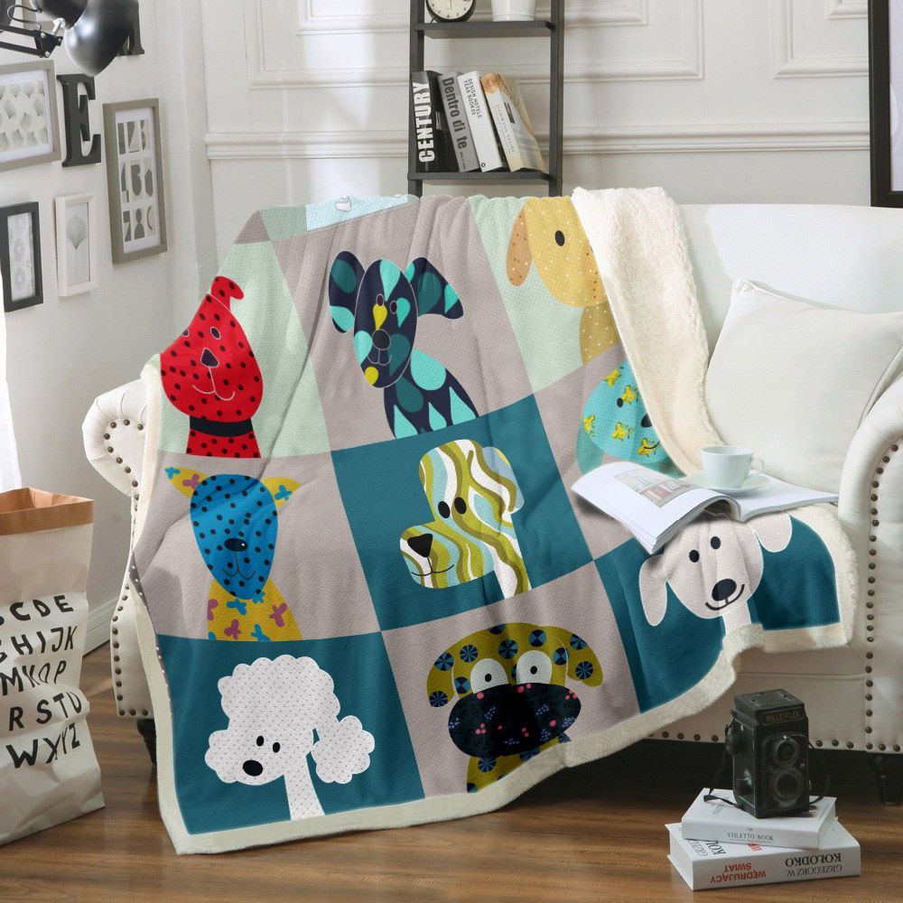 Cute Dogs Sherpa Fleece Blanket