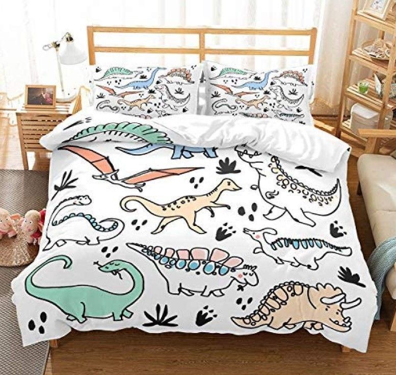 Cute Drawing Dinosaur Bedding Set