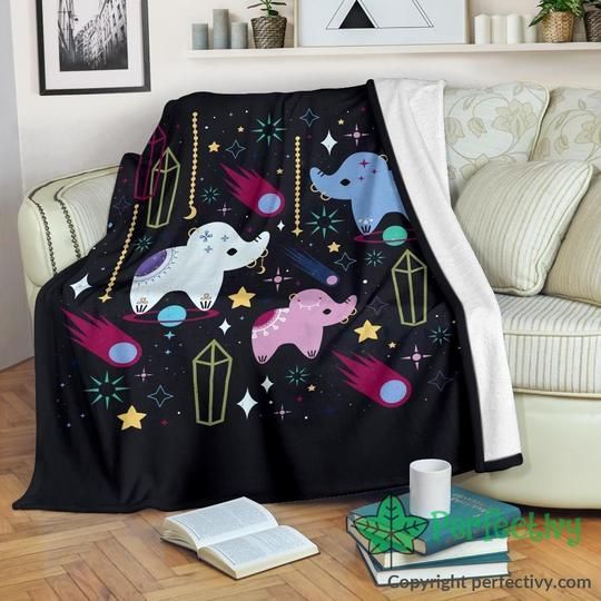 Cute Elephant Sherpa Fleece Blanket