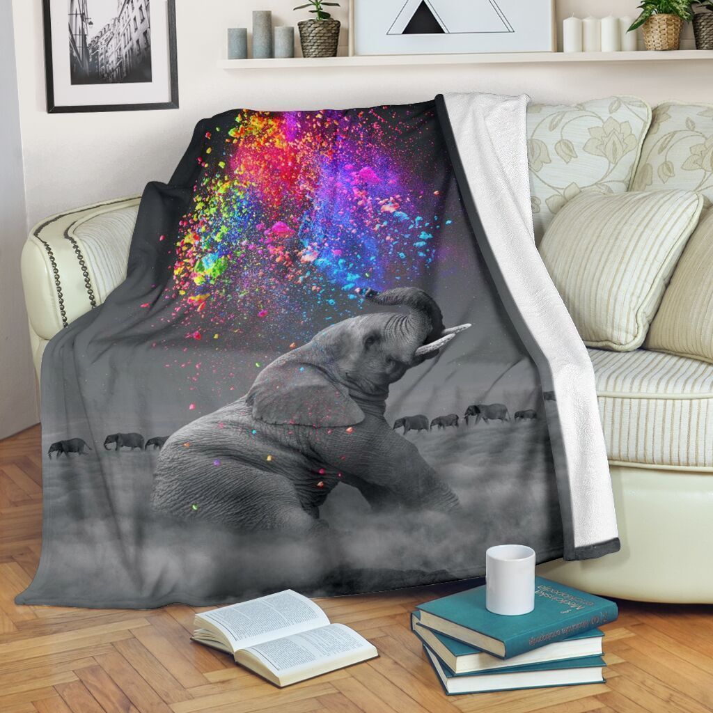 Cute Elephant Playing Sherpa Fleece Blanket