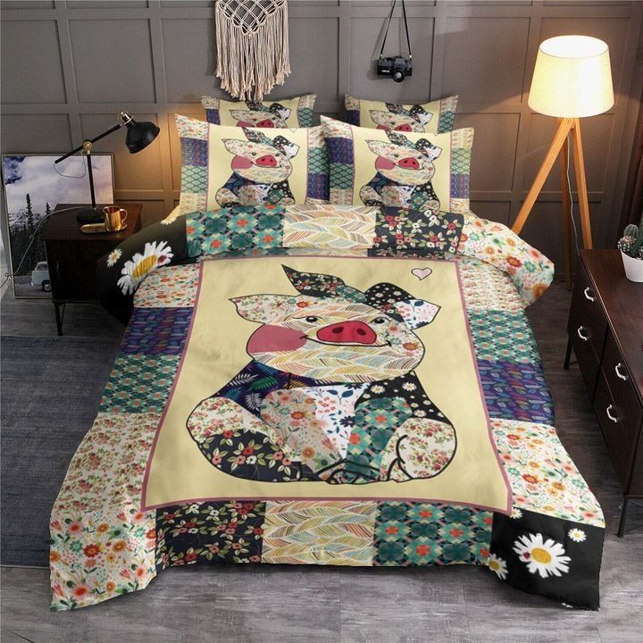 Cute Farm Pig Bedding Set