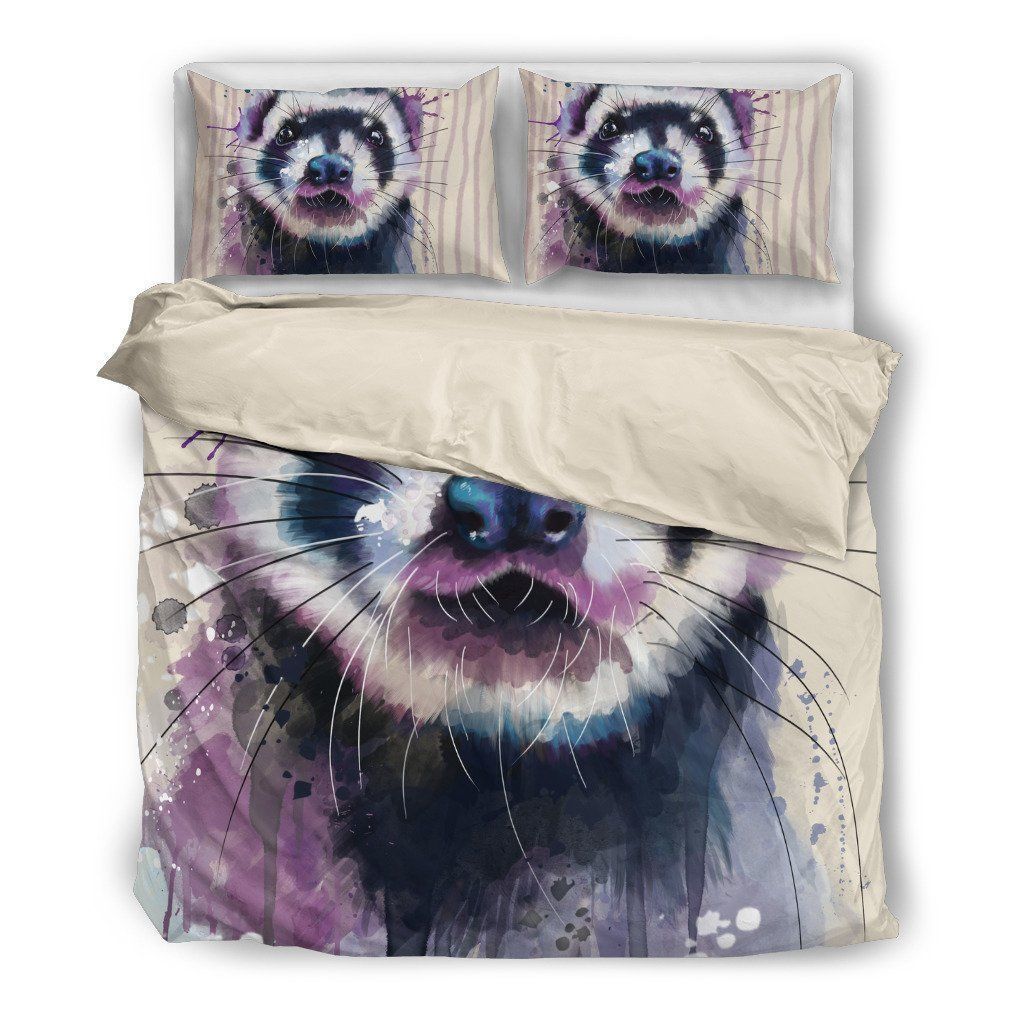 Cute Ferret Face Bedding Set
