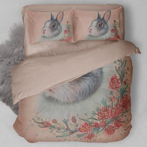 Cute Flourish Bunny Bedding Set