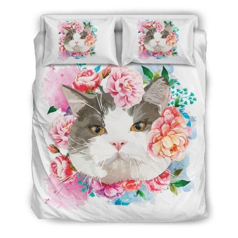 Cute Flower Cat Bedding Set