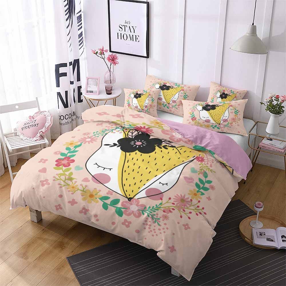Cute Fox Flowey Background Bedding Set