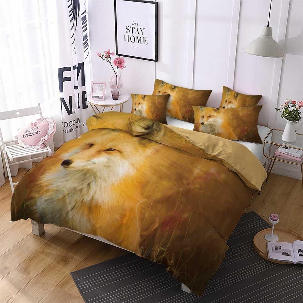 Cute Fox Printed Bedding Set