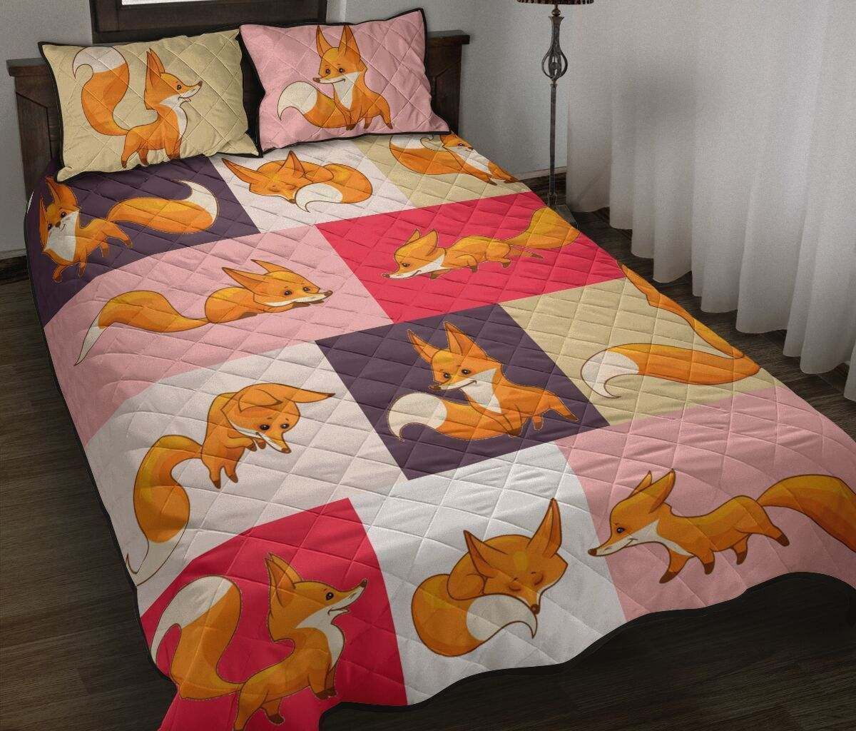 Cute Fox Shapes Bedding Set