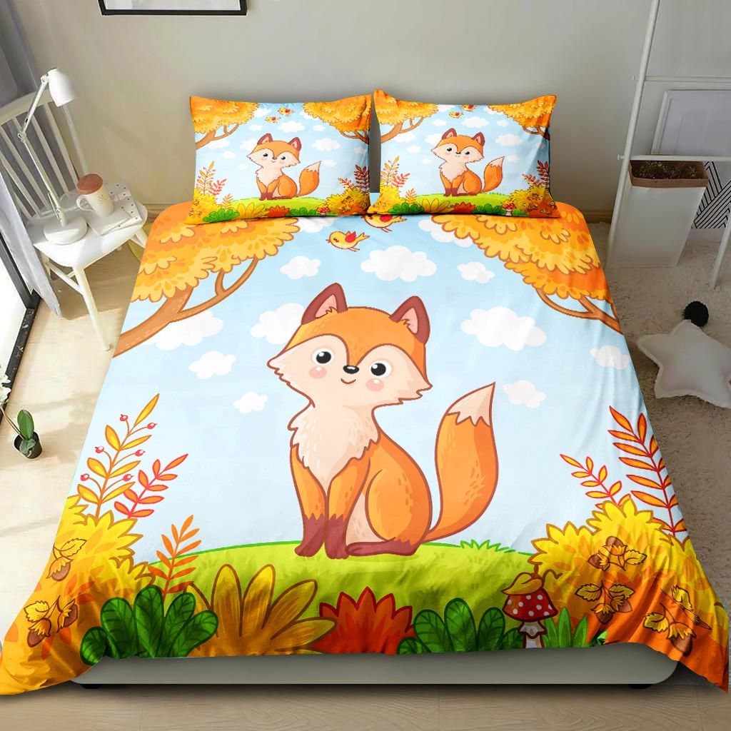 Cute Fox Sit In The Forest Bedding Set