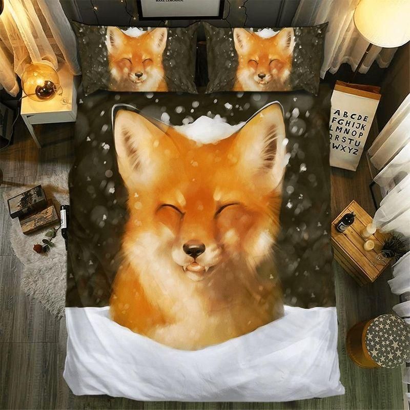 Cute Fox Snow Bedding Set