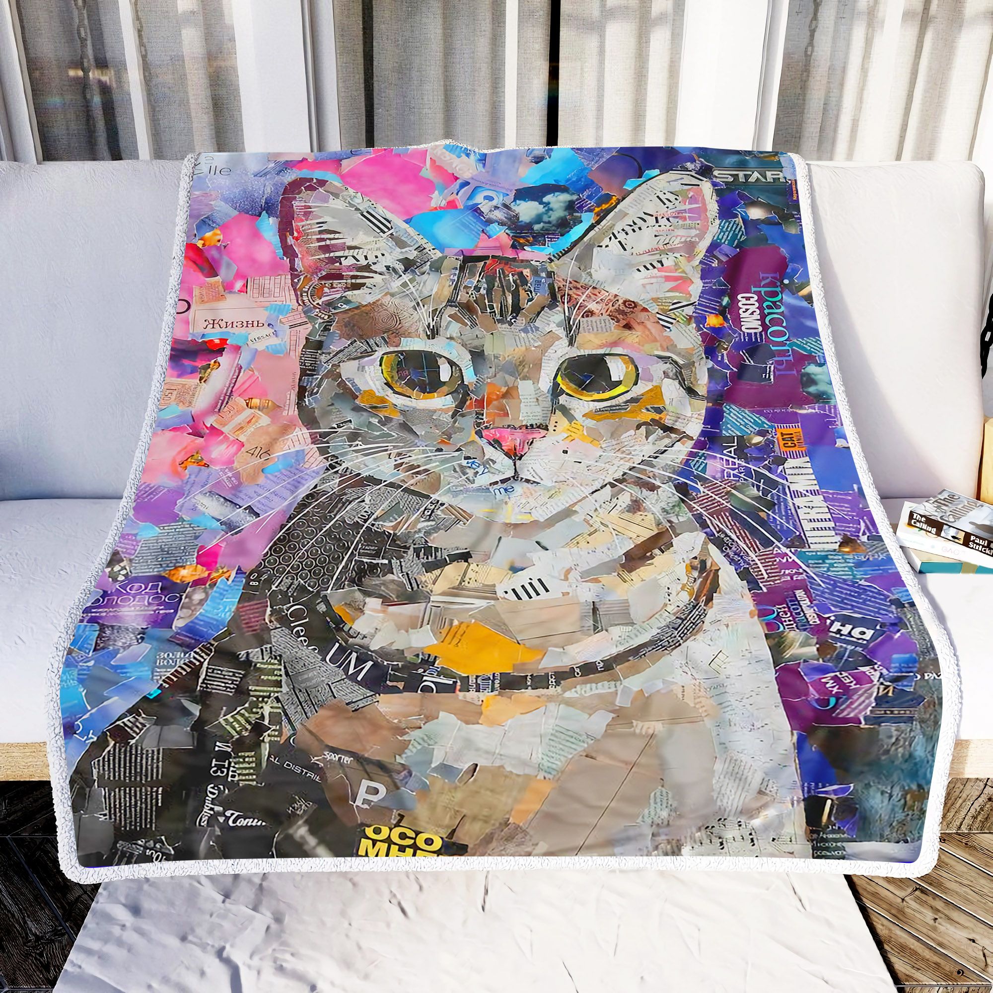 Cute Funny Cat Fleece Blanket