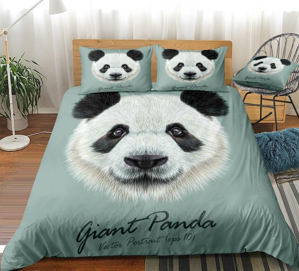 Cute Giant Panda Portrait Bedding Set