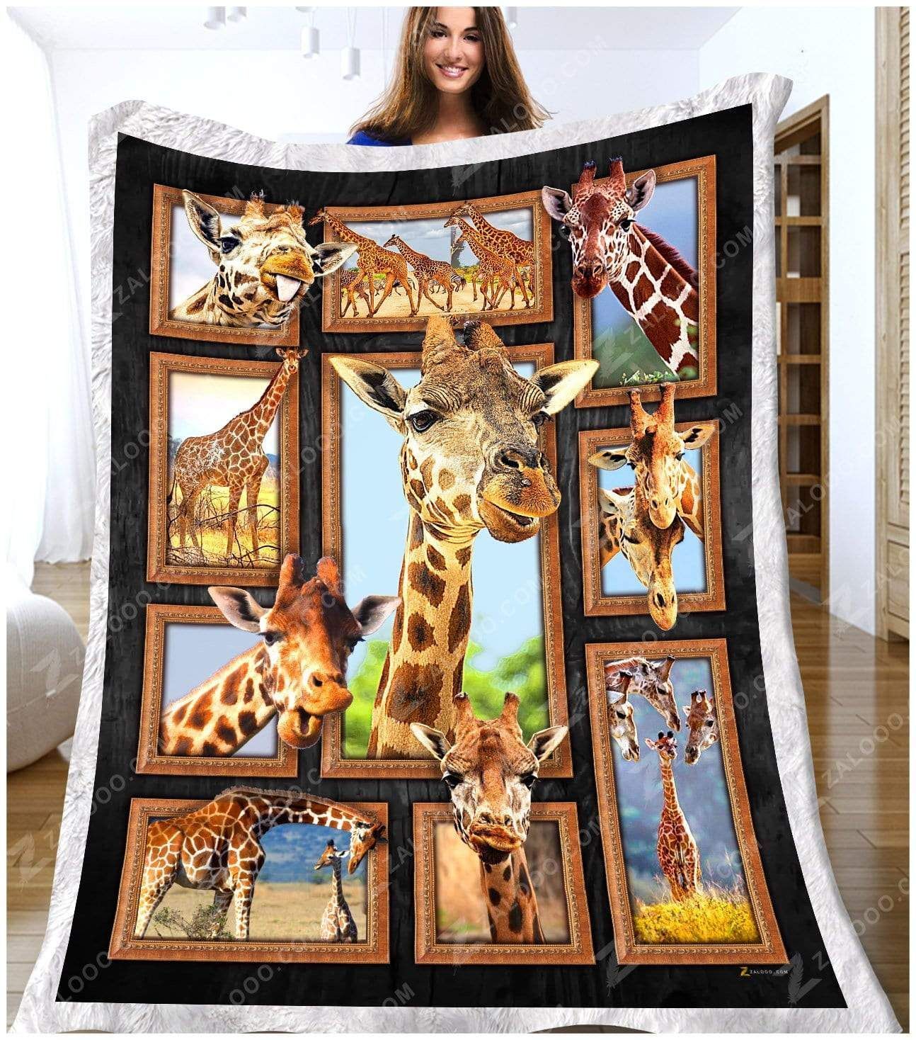 Cute Giraffes Sherpa Fleece Blanket