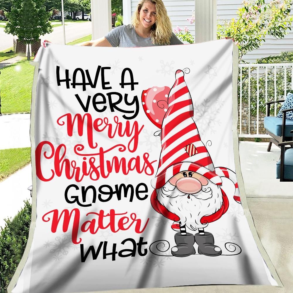 Cute Gnome Christmas Sherpa Fleece Blanket