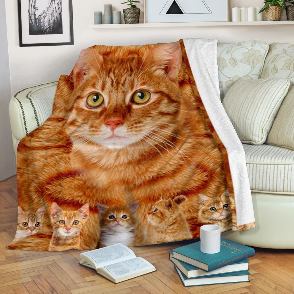 Cute Group Cat Sherpa Fleece Blanket