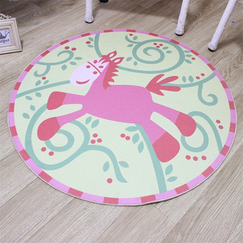 Cute Horse Round Carpet