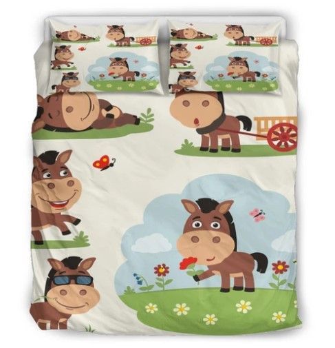 Cute Horse Bedding Set