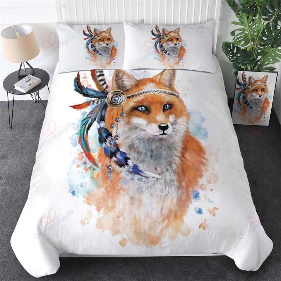 Cute Indian Fox Printed Bedding Set