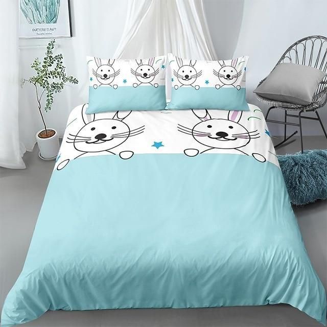 Cute Kids Rabbit Bedding Set