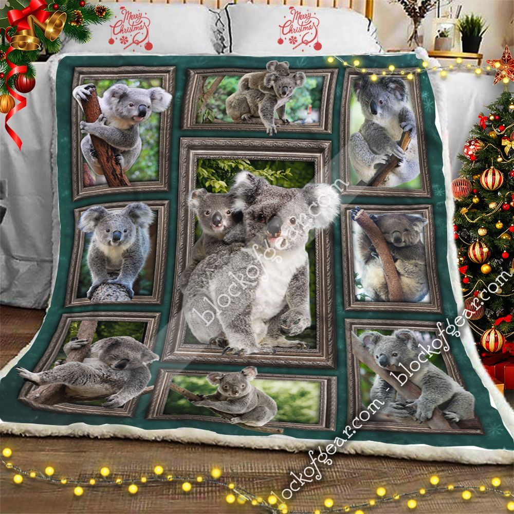 Cute Koala Sherpa Fleece Blanket