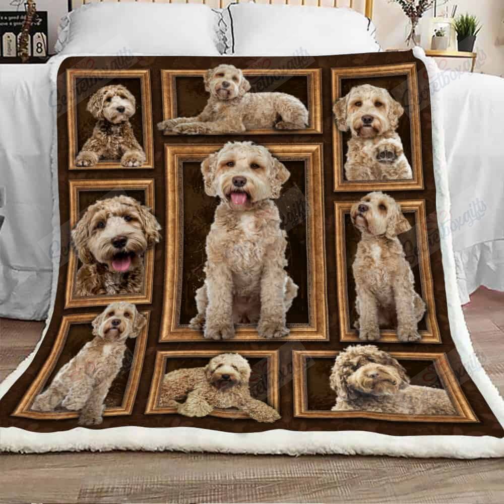 Cute Labradoodle Dog Fleece Blanket