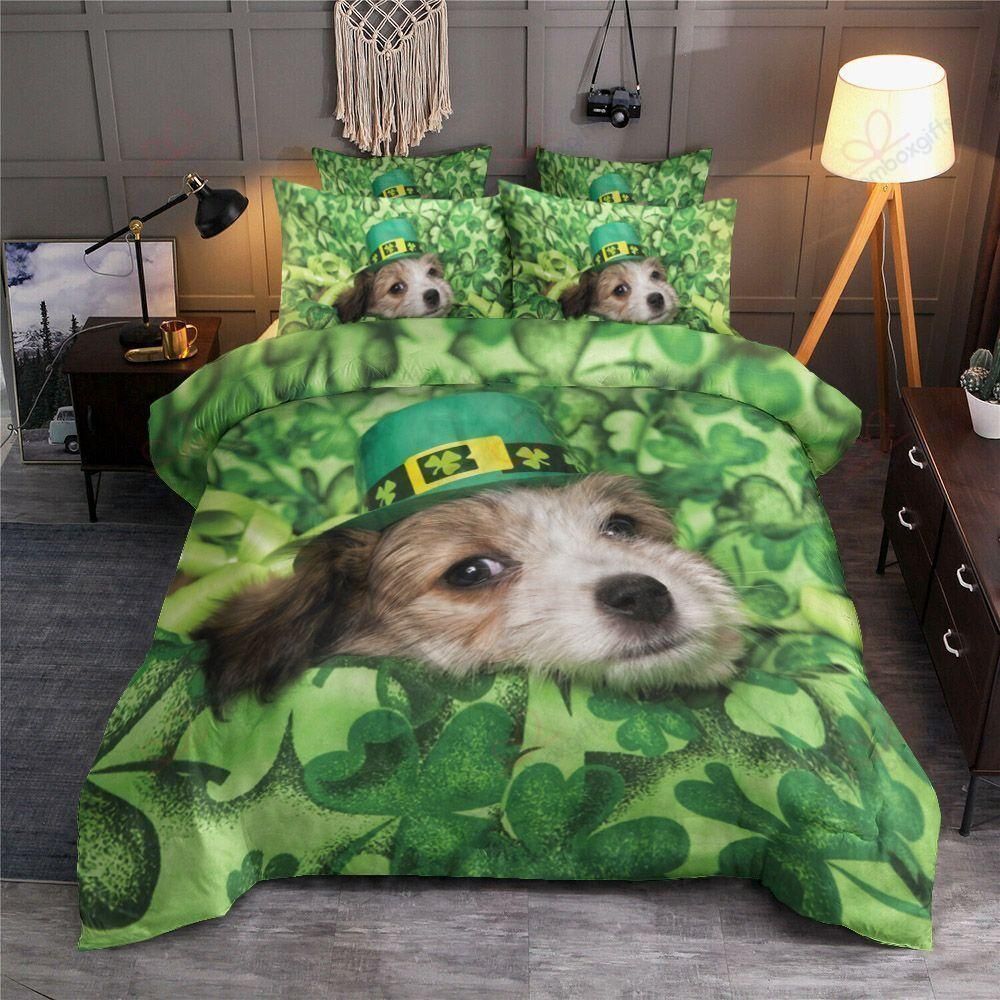 Cute Lazy Dog Leprechaun St Patrick’s Day Bedding Set