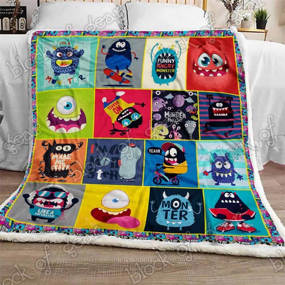 Cute Monster Fleece Blanket