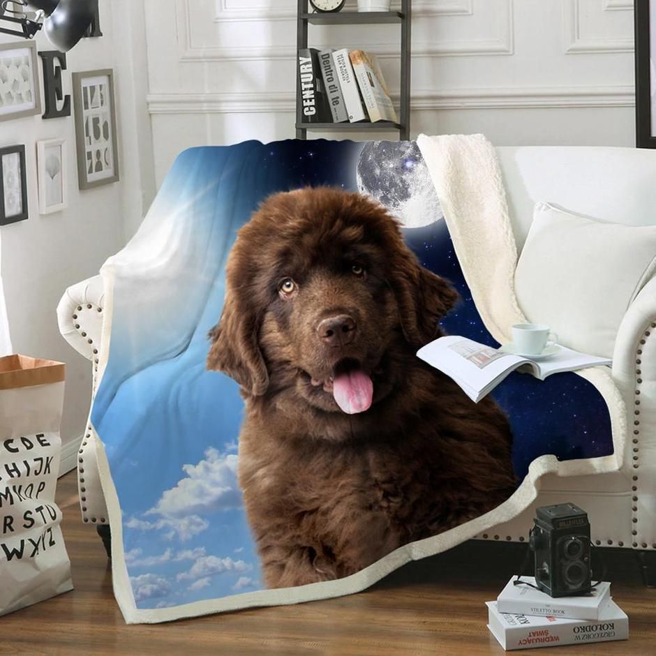 Cute Newfoundland Sherpa Fleece Blanket