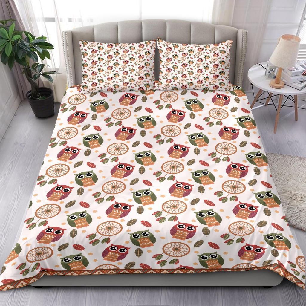 Cute Owl And Dream Catcher Pattern Bedding Set