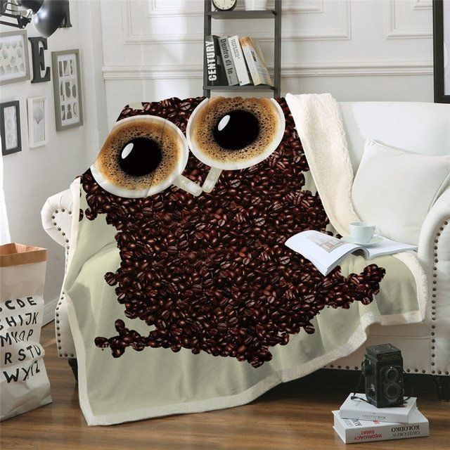 Cute Owl Sherpa Fleece Blanket