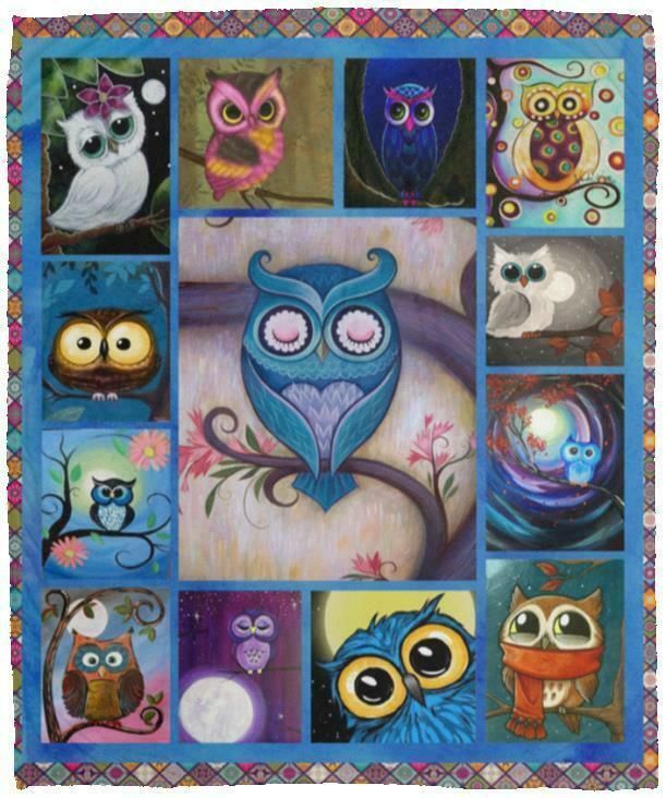 Cute Owl Sherpa Fleece Blanket