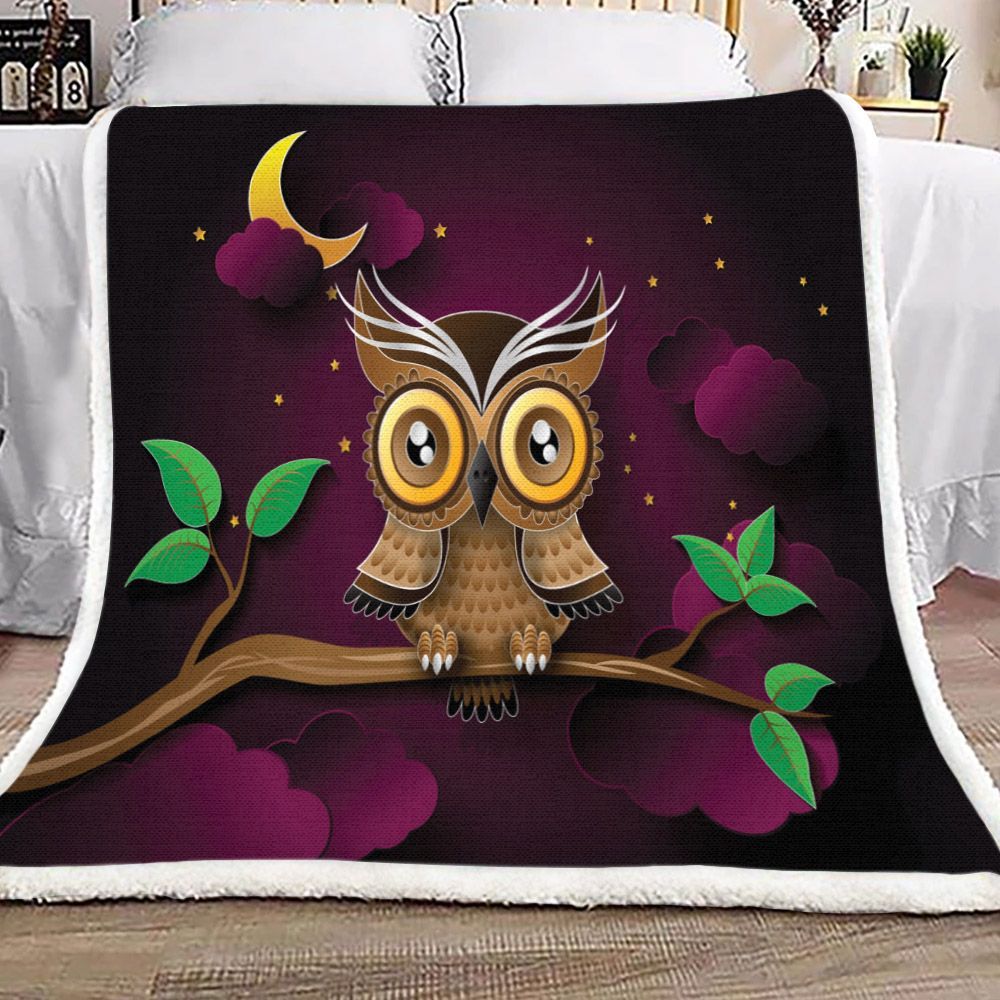 Cute Owl Sherpa Fleece Blanket